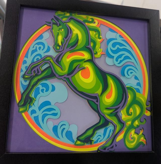 Layered paper artwork by Card and Canvas