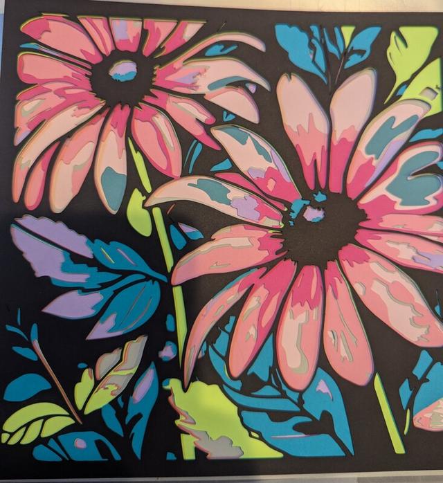 Layered paper artwork by Card and Canvas
