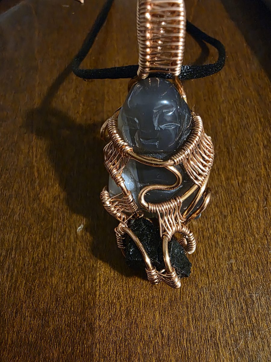 Earth Empress hand-forged copper statement pendant