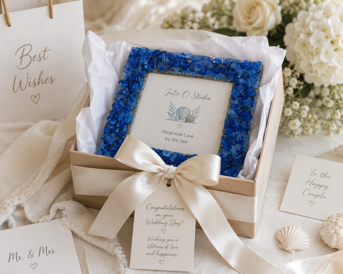 Julie O Studio sea glass frame gift box
